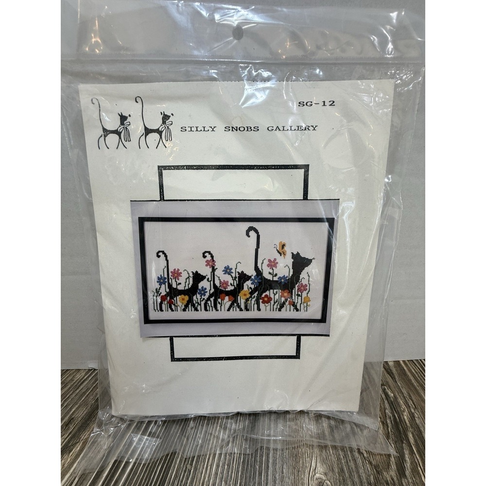 Cross Stitch Silly Snob Gallery Spring Has Sprung‎ SG-13 Three Snobby Cats